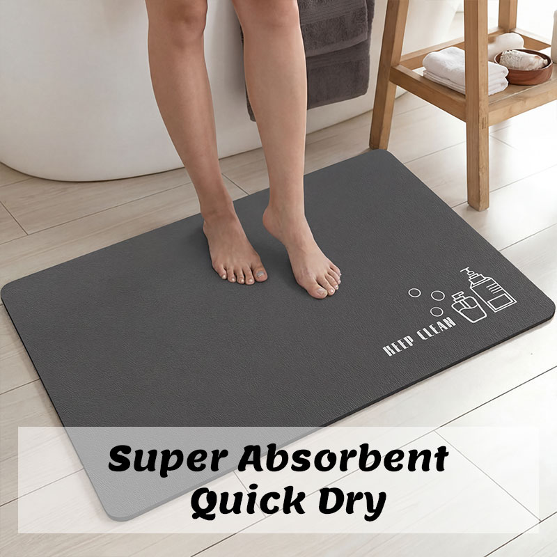 Quick Dry Diatomite Bath Mat - سجادة حمام من الدياتومايت، ماصة للماء،