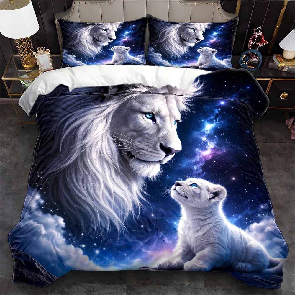 Duvet Cover Sets With Zipper - طقم غطاء لحاف بتصميم أسد السماء