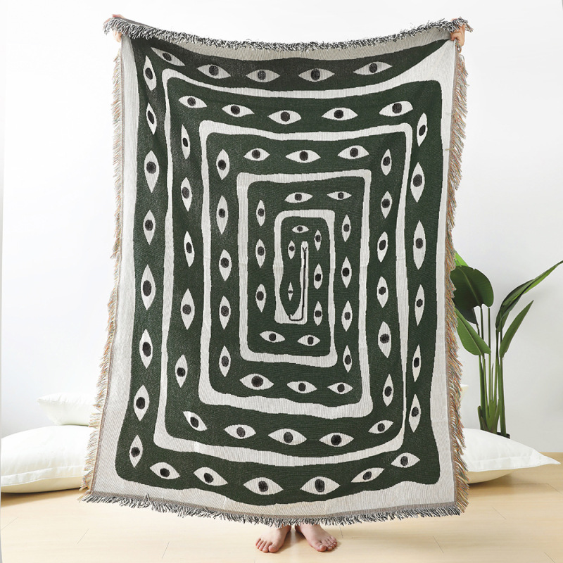 المنسوجات مدينة Ins العين ثعبا - مراجعة Boho Throw Blanket Fringe وسعره