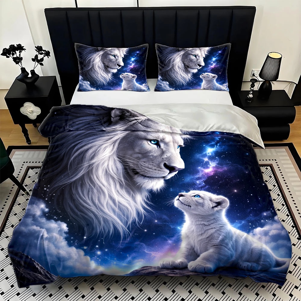طقم غطاء لحاف بتصميم أسد السما - مراجعة Duvet Cover Sets With Zipper وسعره