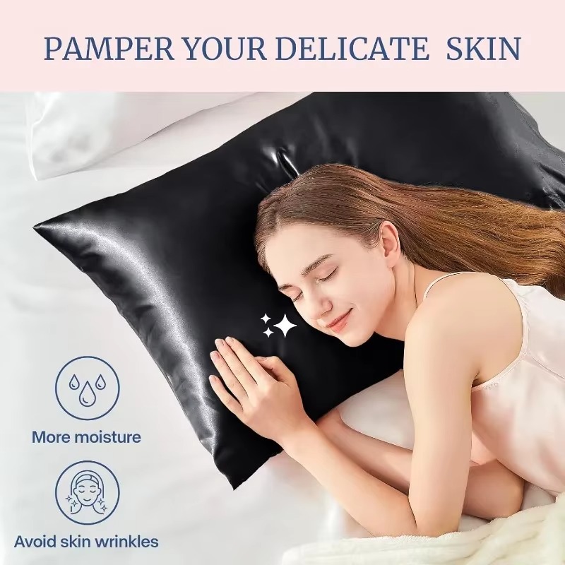 مع هدية للنساء والرجال، غطاء و - مراجعة Satin Silk Pillowcase Hair Skin وسعره