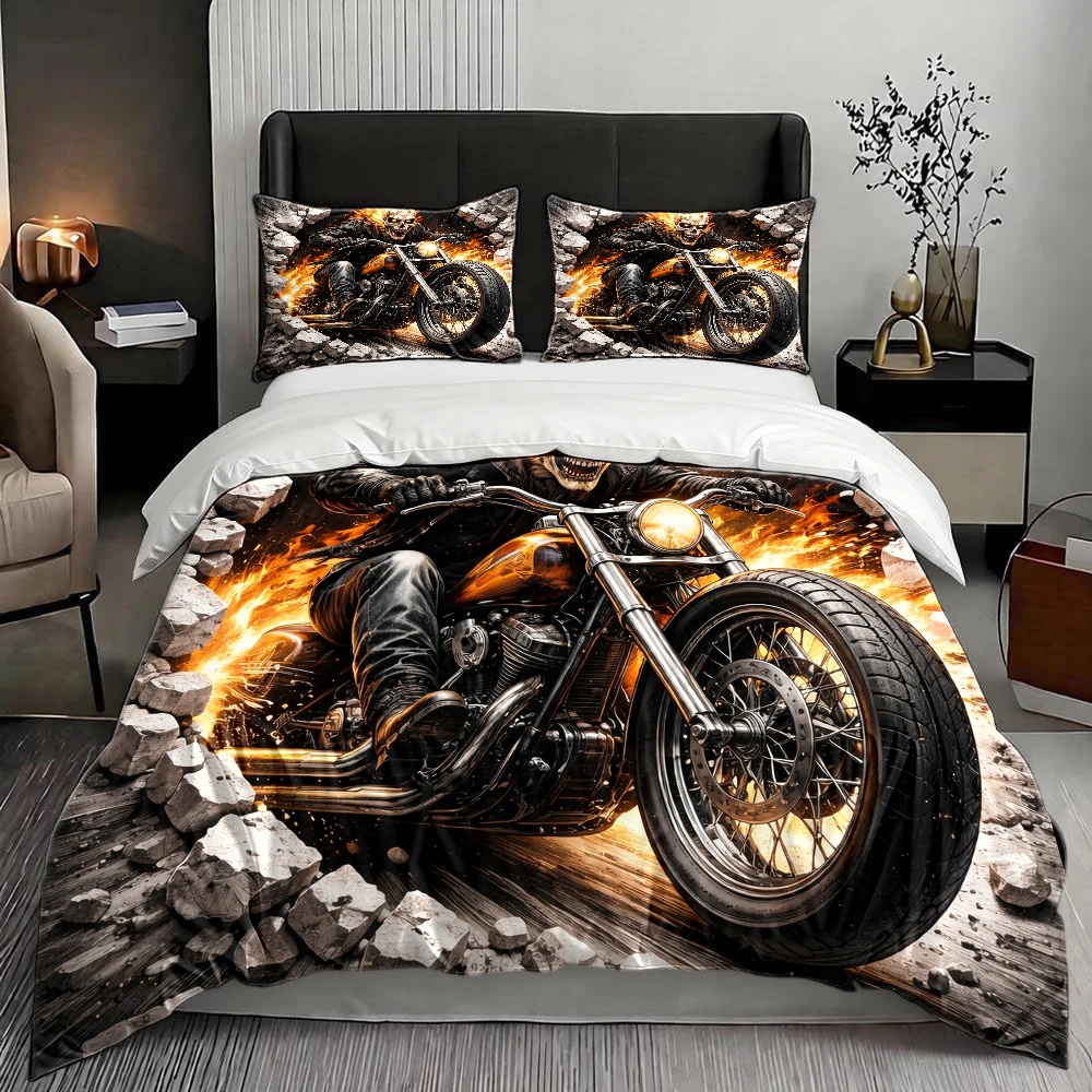 طقم غطاء لحاف دراجة نارية بتصم - مراجعة Duvet Cover Sets With Zipper وسعره