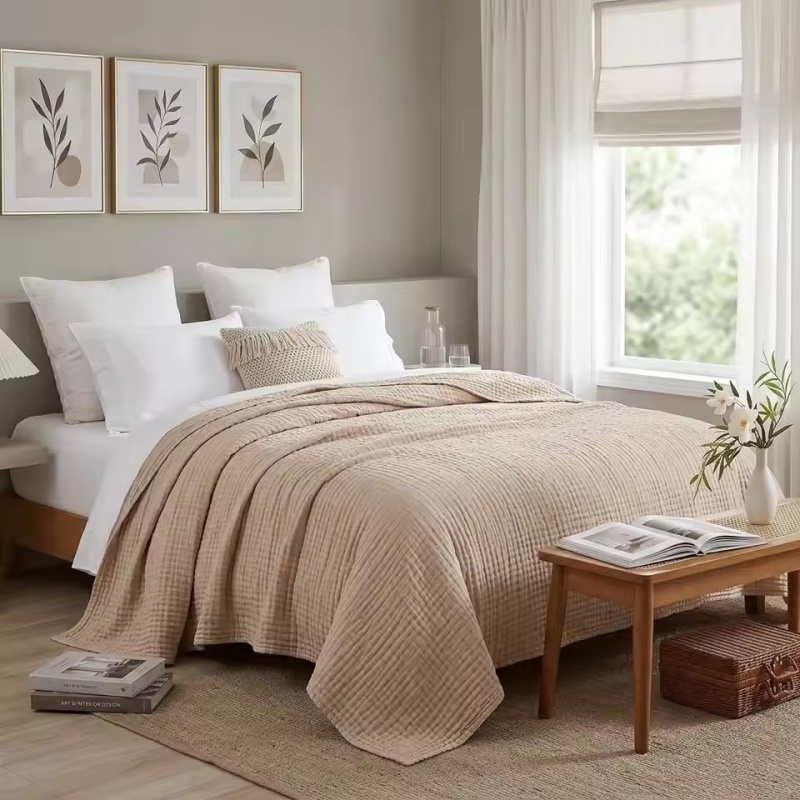 بطانيات قطنية من 6 طبقات خفيفة - مراجعة Muslin Cotton Bedspread وسعره
