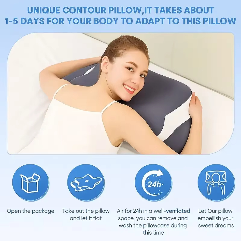 وسائد من الفوم الذاكر على شكل  - مراجعة Memory Foam Orthopedic Pillow Neck Pain وسعره