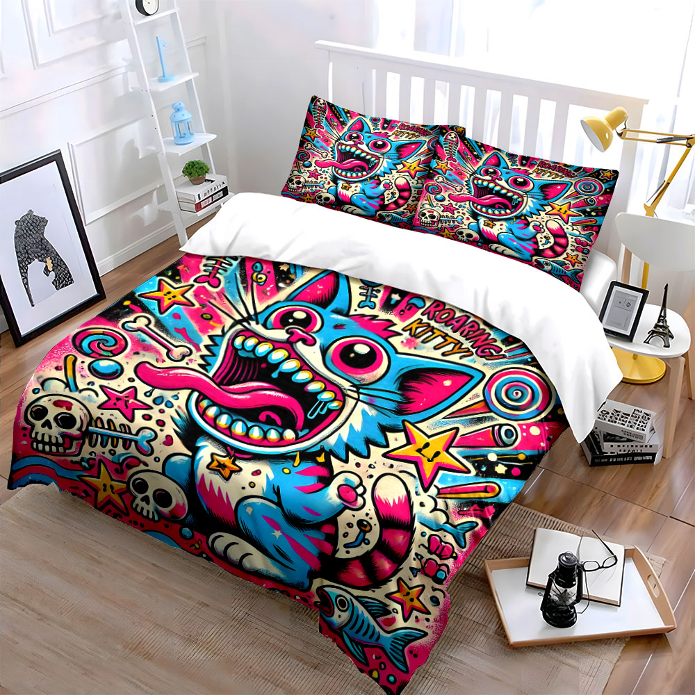 طقم غطاء لحاف بنمط قطة مجنحة ع - مراجعة Duvet Cover Sets With Zipper وسعره