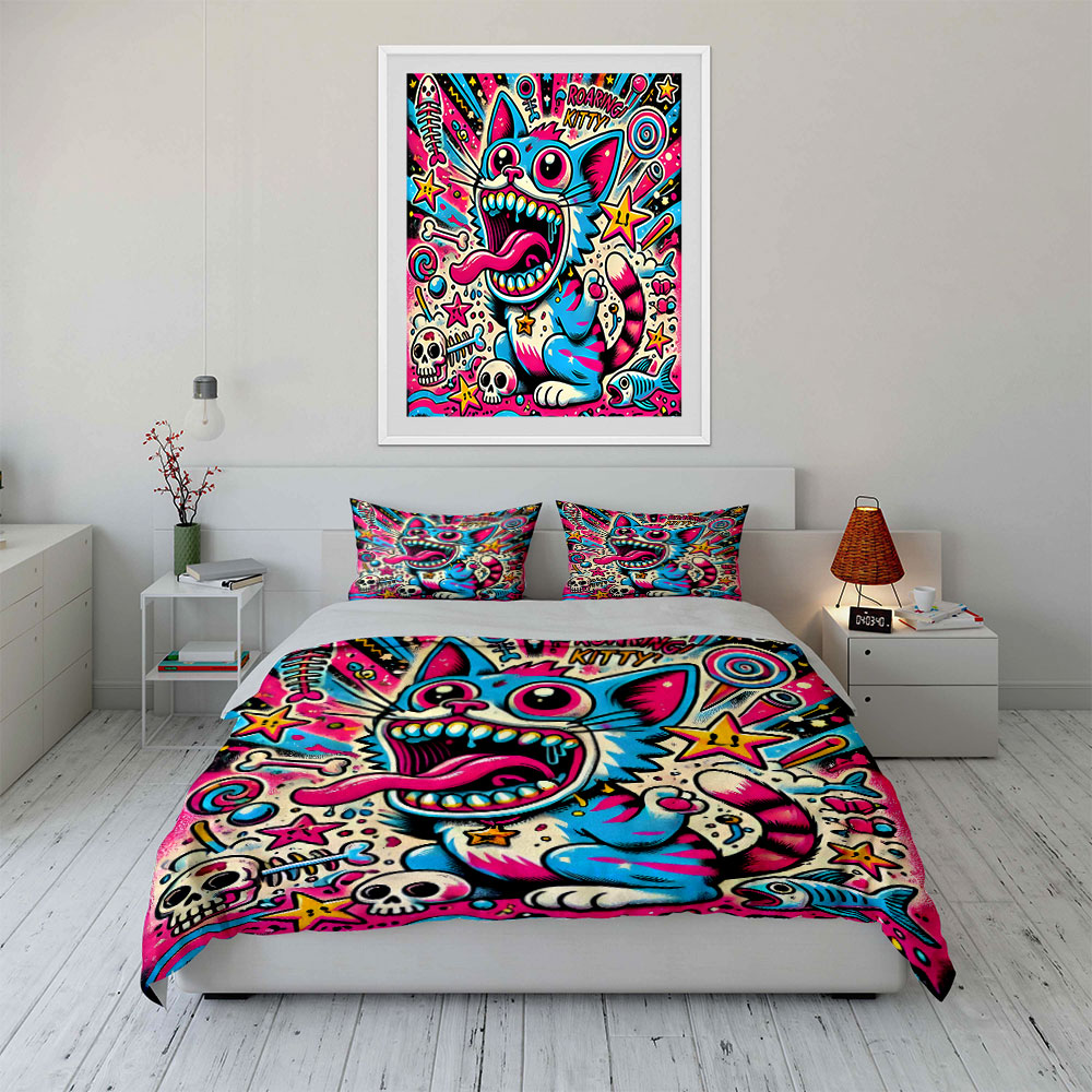 طقم غطاء لحاف بنمط قطة مجنحة ع - مراجعة Duvet Cover Sets With Zipper وسعره