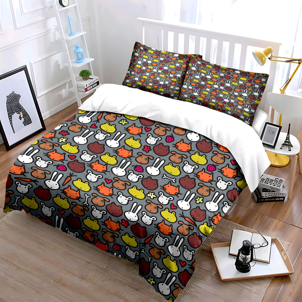 طقم غطاء لحاف بنمط وجه حيوان ك - مراجعة Duvet Cover Sets With Zipper وسعره