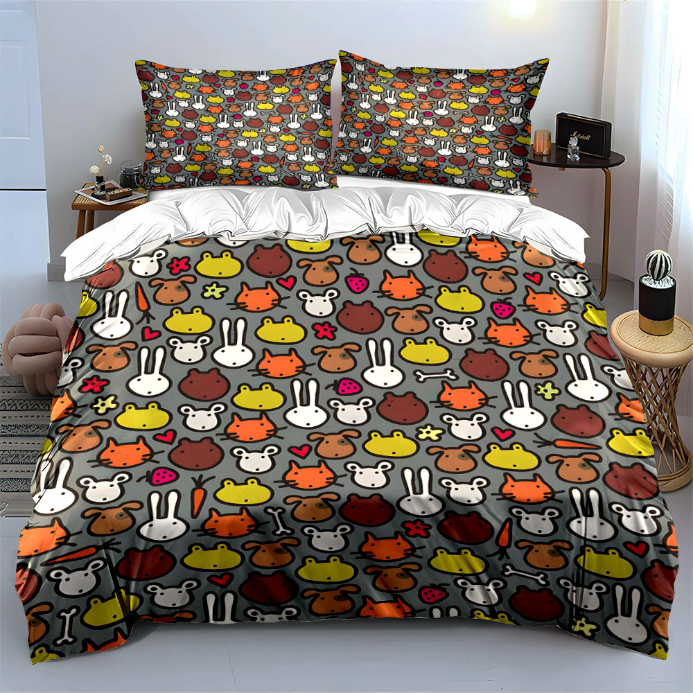 طقم غطاء لحاف بنمط وجه حيوان ك - مراجعة Duvet Cover Sets With Zipper وسعره