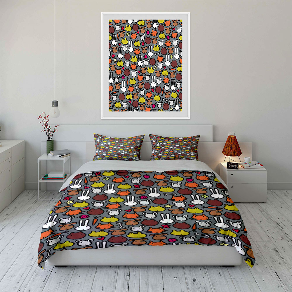 طقم غطاء لحاف بنمط وجه حيوان ك - مراجعة Duvet Cover Sets With Zipper وسعره
