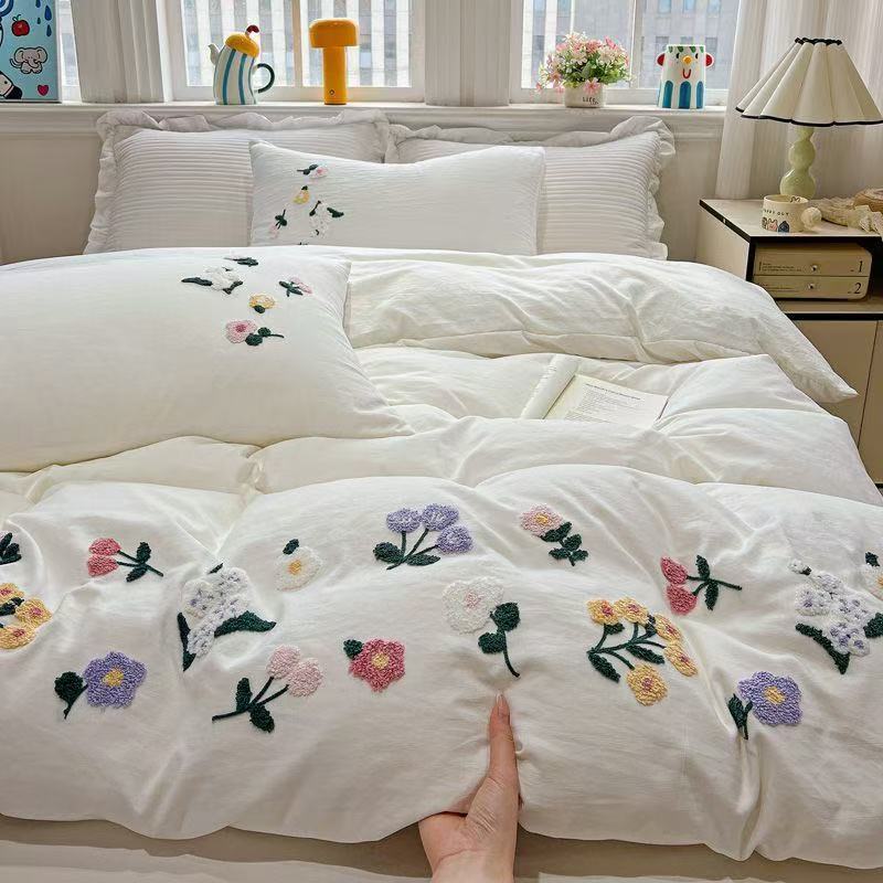 غطاء لحاف مطرز بنقوش زهرية أني - مراجعة Aesthetic Floral Duvet Cover وسعره