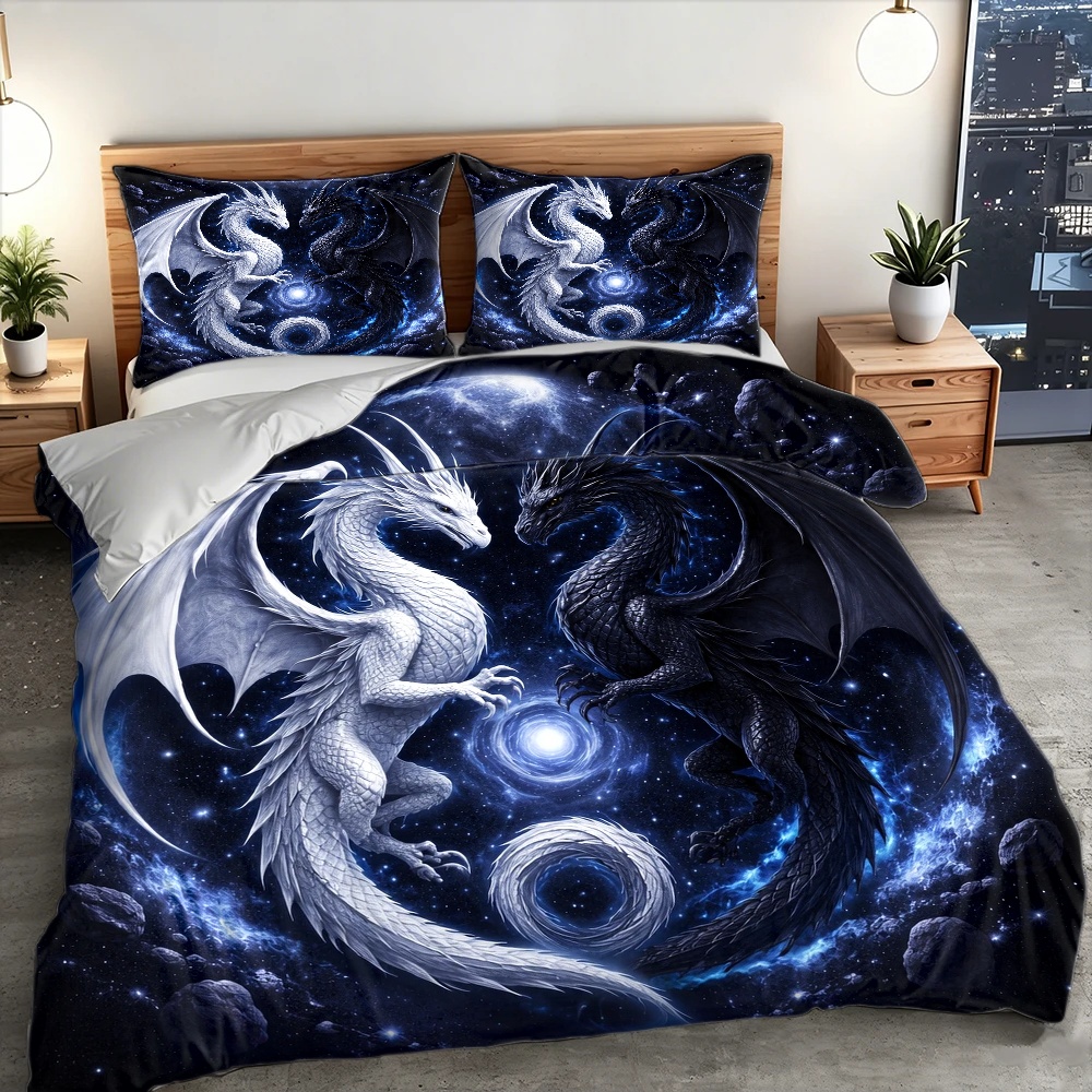 طقم غطاء لحاف بتصميم تنين السم - مراجعة Duvet Cover Sets With Zipper وسعره